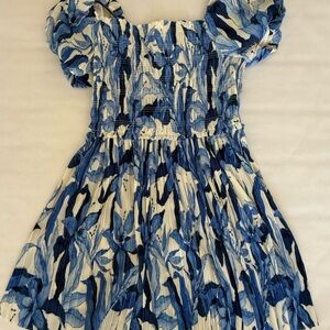 Blue and White Floral Dress